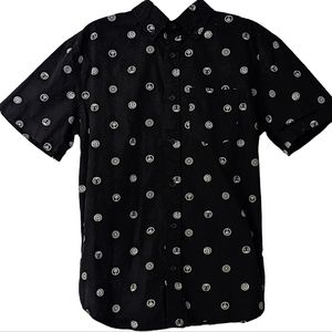 Marvel button-up black t-shirt sm